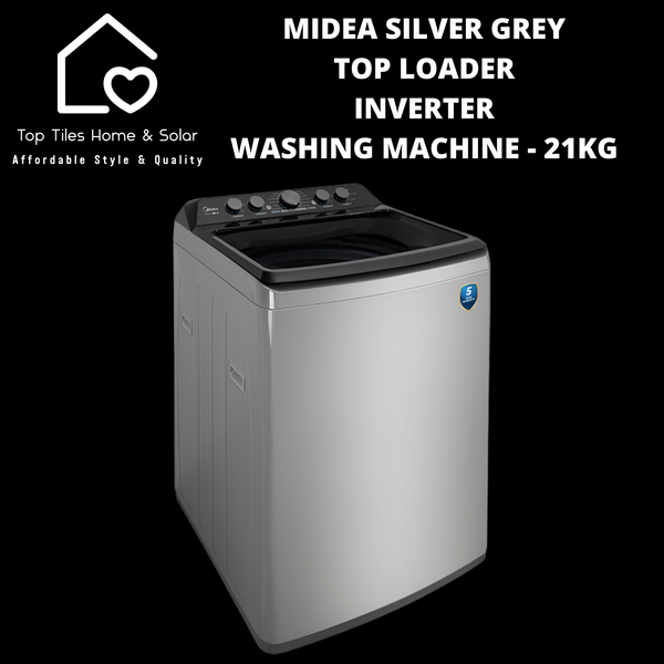 Midea Silver Grey Inverter Top Loader Washing Machine - 21kg