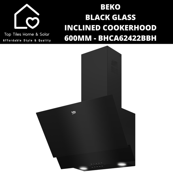 Beko Black Glass Inclined Cookerhood - 600mm BHCA62422BBH