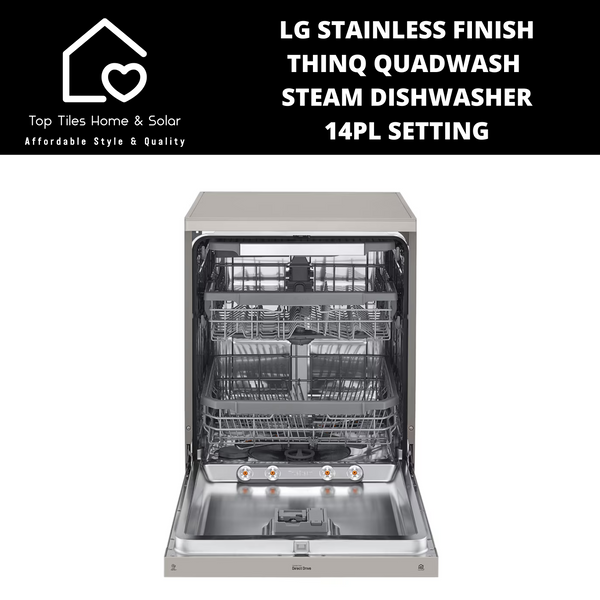 LG Stainless Finish ThinQ QuadWash Steam Dishwasher - 14Pl Setting