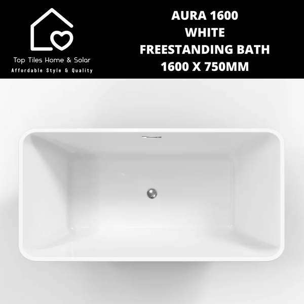 Aura 1600 White Freestanding Bath - 1600 x 750mm