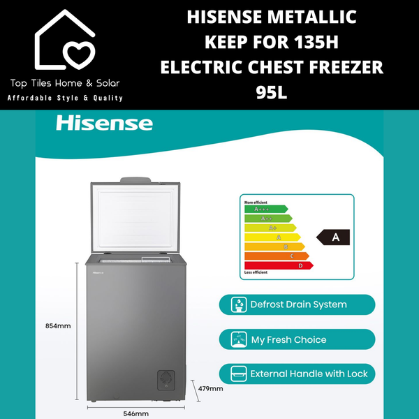 Hisense Metallic Keep For 135Hrs Electric Chest Freezer - 95L