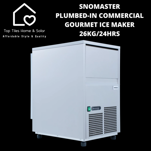 SnoMaster Plumbed-in Commercial Gourmet Ice Making Machine - 26kg/24Hrs