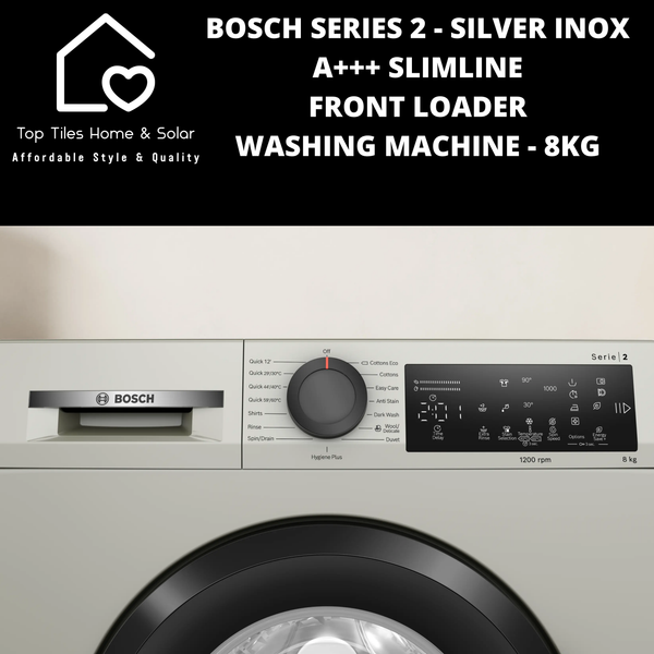 Bosch Series 2 - Silver Inox A+++ Slimline Front Loader Washing Machine - 8kg