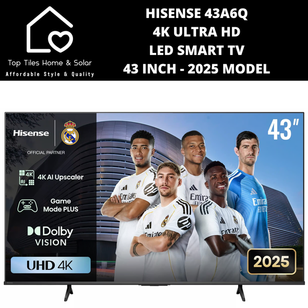 Hisense 43A6Q 4K UHD LED Smart TV - 43 Inch 2025 MODEL
