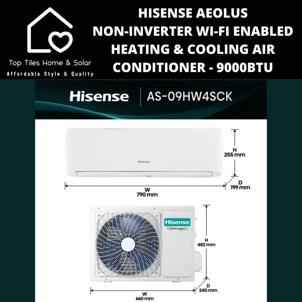 Hisense Aeolus Non-Inverter Wi-Fi Enabled Heating & Cooling Air Conditioner - 9000BTU