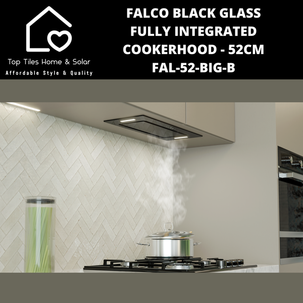 Falco Black Glass Fully Integrated Cookerhood - 52cm FAL-52-BIG-B