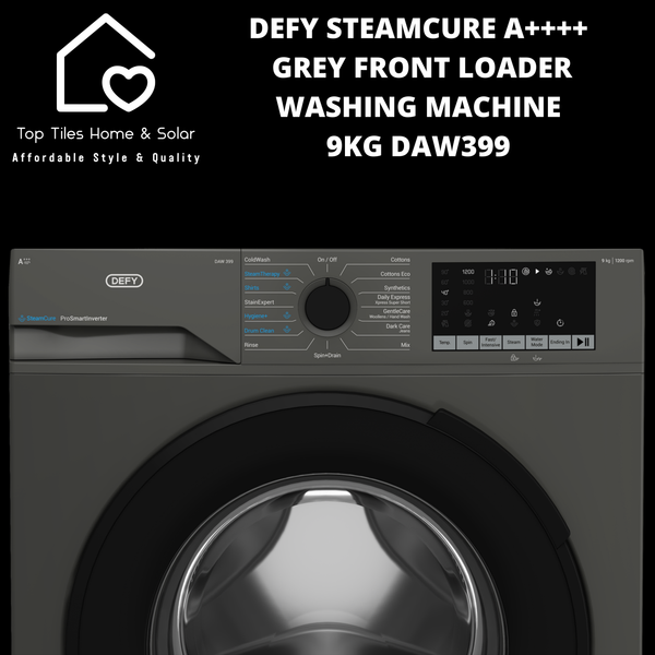 Defy SteamCure A+++ Grey Front Loader Washing Machine - 9kg DAW399
