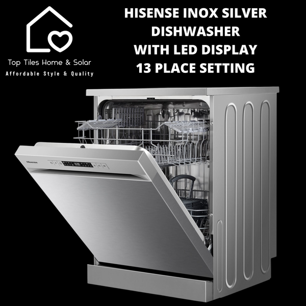 Hisense Inox Silver Dishwasher with LED Display - 13 Place Setting