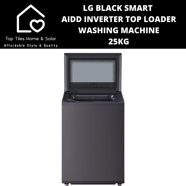 LG Black Smart AIDD Inverter Top Loader Washing Machine - 25kg