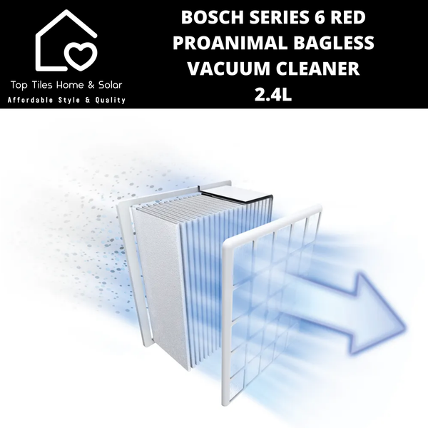 Bosch Series 6 - Red ProAnimal Bagless Vacuum Cleaner - 2.4L