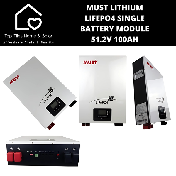 Must Lithium LiFePo4 Single Solar Battery Module - 51.2V 100Ah 4.8kWh