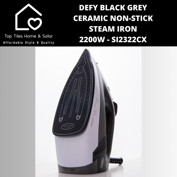 Defy Black Grey Ceramic Non-Stick Steam Iron - 2200W SI2322CX