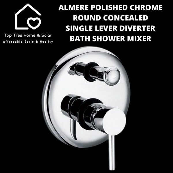 Almere Polished Chrome Round Single Lever Bath Shower Diverter Mixer