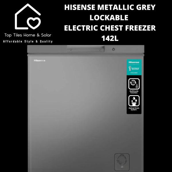 Hisense Metallic Grey Lockable Electric Chest Freezer - 142L