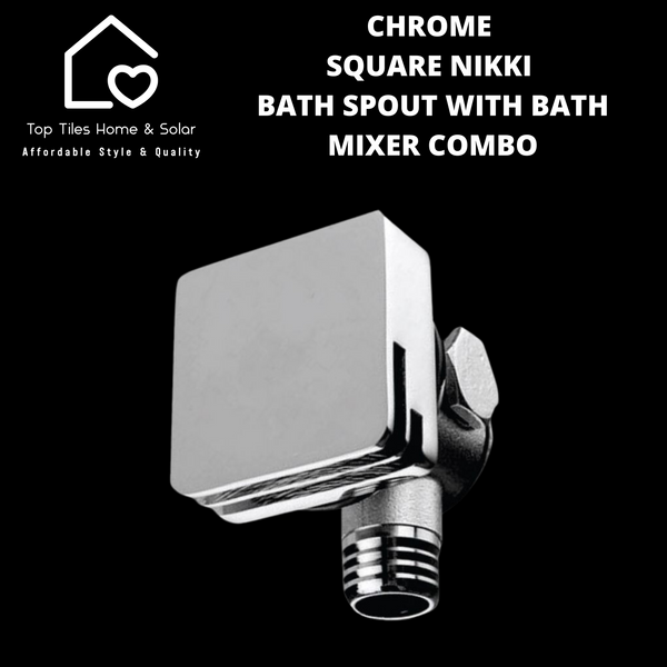 Chrome Square Nikki Bath Spout with Bath Mixer Combo