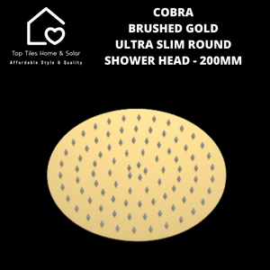 Cobra Brushed Gold Ultra Slim Round Shower Head - 200mm