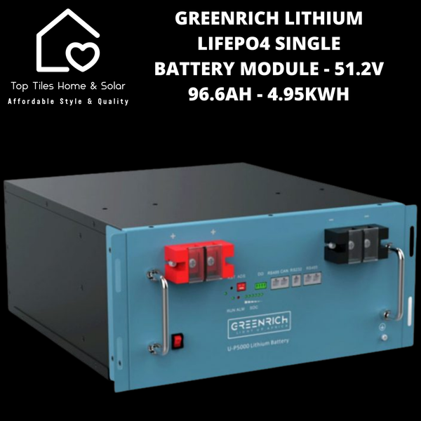 Greenrich UP5000 Lithium LiFePo4 Single Solar Battery Module - 51.2V 96.6Ah 4.95kWh