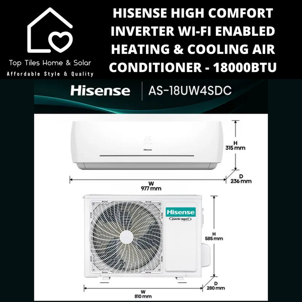 Hisense High Comfort Inverter Wi-Fi Enabled Heating & Cooling Air Conditioner - 18000BTU