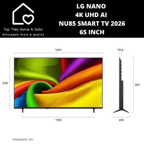 LG NANO 4K UHD AI NU85 Smart TV 2026 - 65 Inch