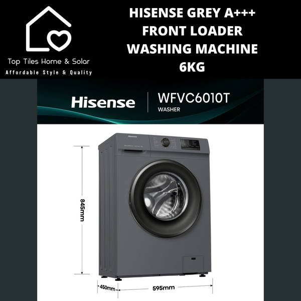 Hisense Grey A+++ Front Loader Washing Machine - 6kg