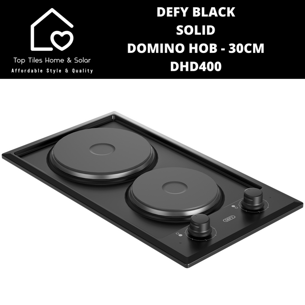 Defy Black Solid Domino Hob - 30cm DHD400