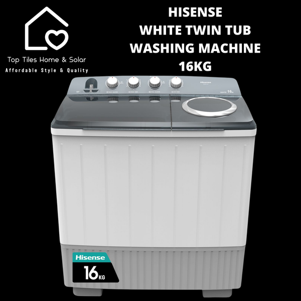 Hisense White Twin Tub Washing Machine - 16kg