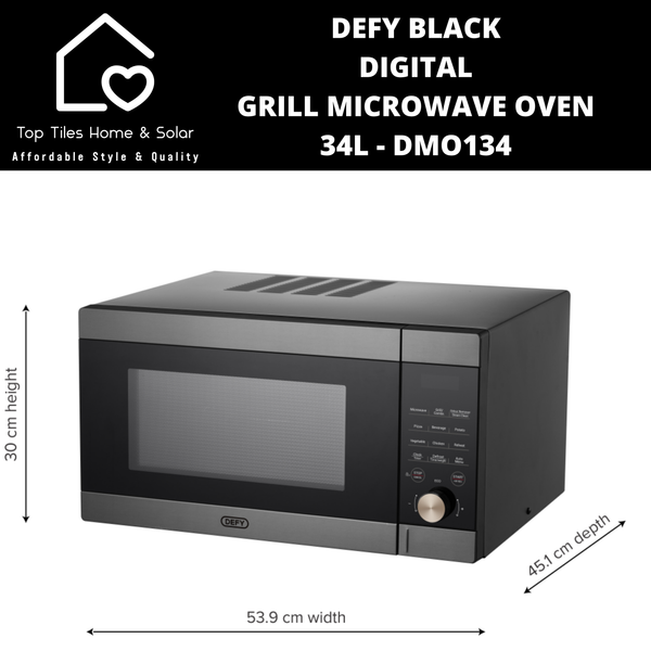 Defy Black Digital Grill Microwave Oven - 34L DMO134
