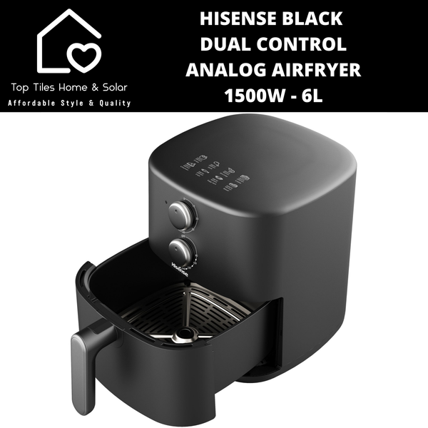 Hisense Black Dual Control Analog Airfryer 1500W - 6L