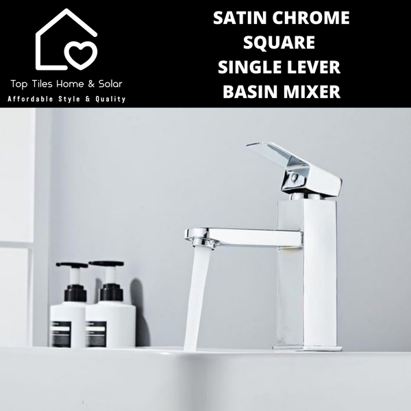 Chrome Square Single Lever Chrome Basin Mixer