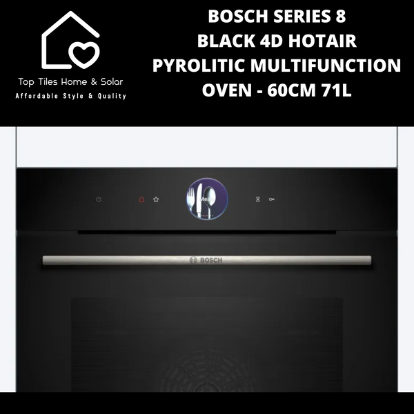 Bosch Series 8 - Black 4D HotAir Pyrolitic Multifunction Oven - 60cm 71L