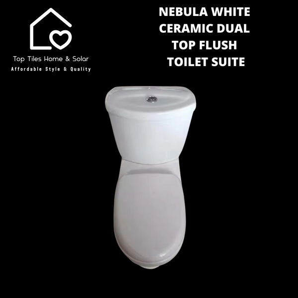 Nebula White Ceramic Dual Top Flush Toilet Suite