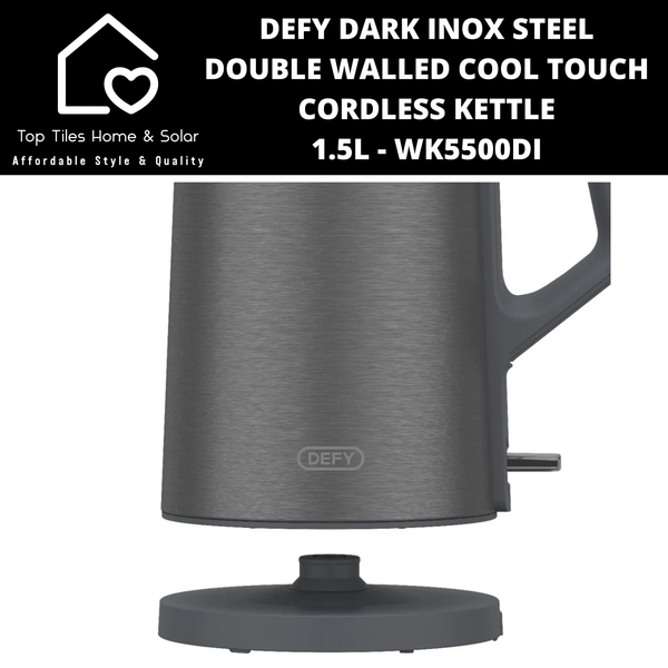 Defy Dark Inox Steel Double Walled Cool Touch Cordless Kettle - 1.5L WK5500DI