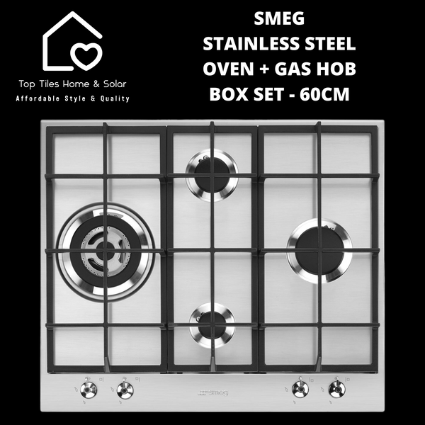 Smeg Stainless Steel Oven +  Gas Hob Box Set - 60cm