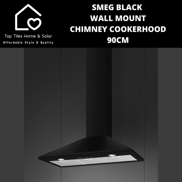 Smeg Black Wall Mount Chimney Cookerhood - 90cm