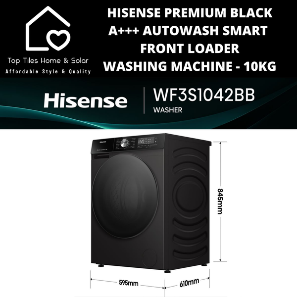 Hisense Premium Black A+++ AutoWash Smart Front Loader Washing Machine - 10kg