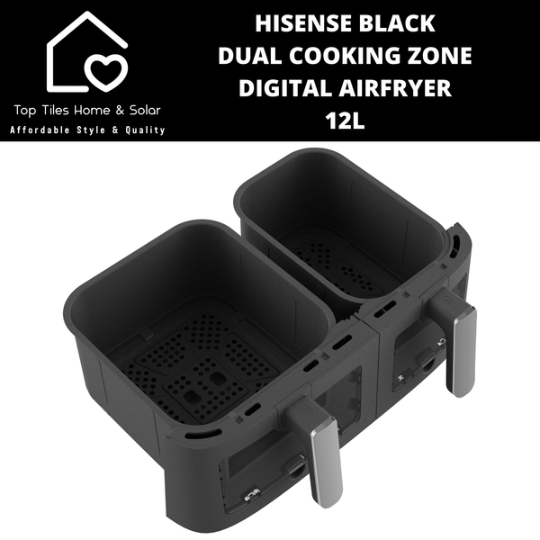 Hisense Black Dual Cooking Zone Digital Airfryer - 12L