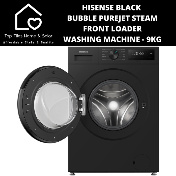 Hisense Black iBubble PureJet Steam Front Loader Washing Machine - 9kg