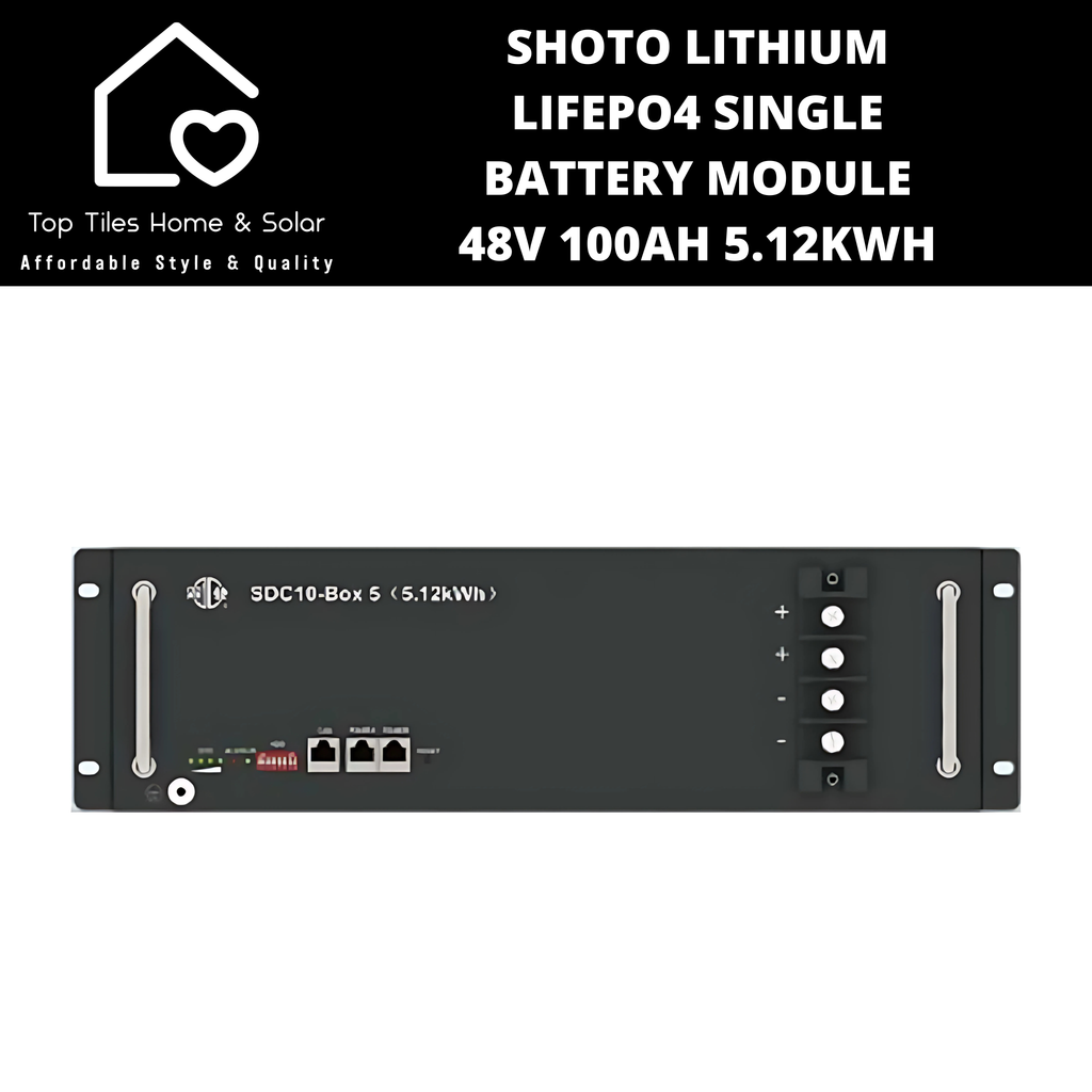 48v Module Shoto Lithium LiFePo4 Single Solar Battery Module - 48V 100Ah 5.12kWh ...