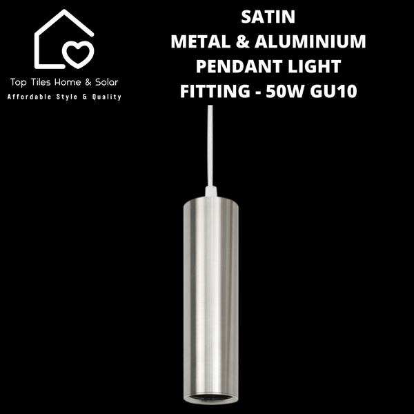 Satin Metal & Aluminium Pendant Light Fitting - 50W GU10