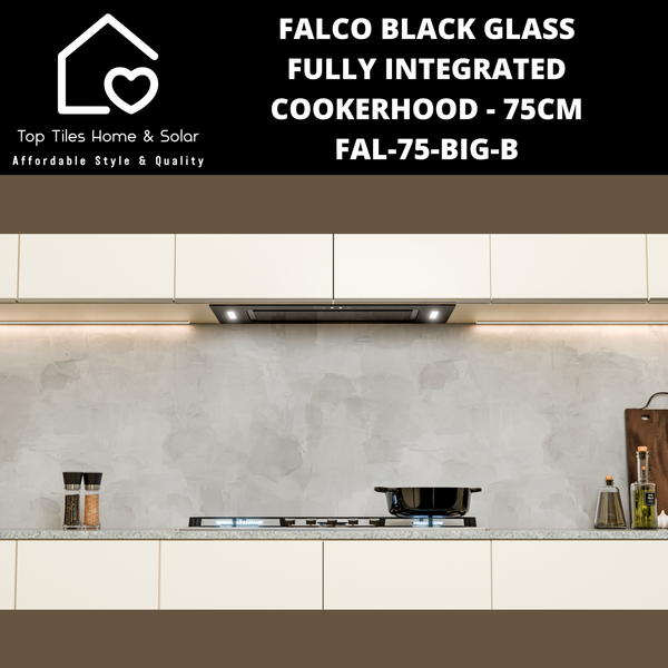 Falco Black Glass Fully Integrated Cookerhood - 75cm FAL-75-BIG-B