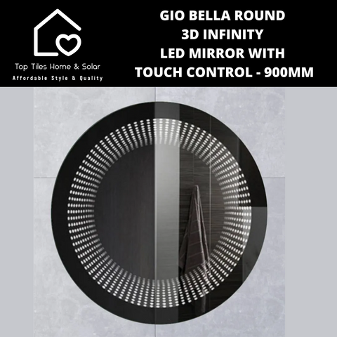 Gio Bella Round 3D Infinity LED Mirror with Touch Control - 900mm