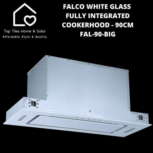 Falco White Glass Fully Integrated Cookerhood - 90cm FAL-90-BIG
