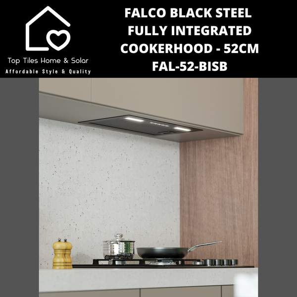 Falco Black Steel Fully Integrated Cookerhood - 52cm FAL-52-BISB