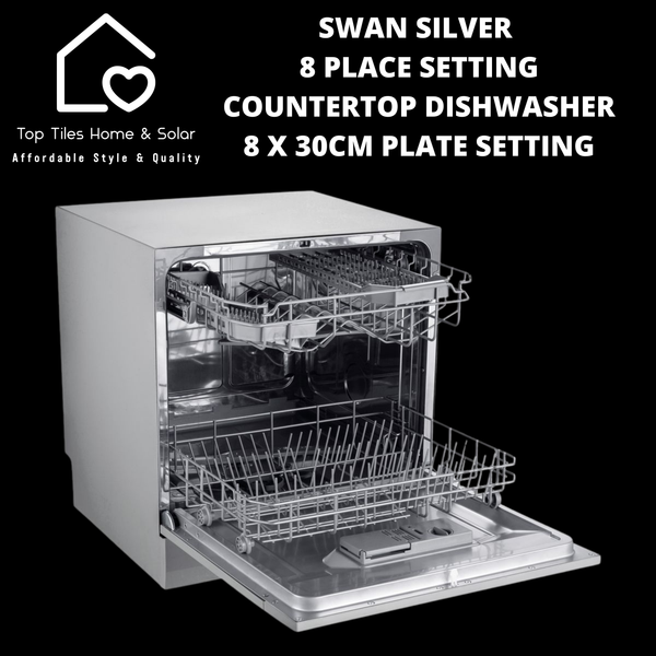 Swan Silver 8 Place Setting Countertop Dishwasher - 8 x 30cm Plate Setting