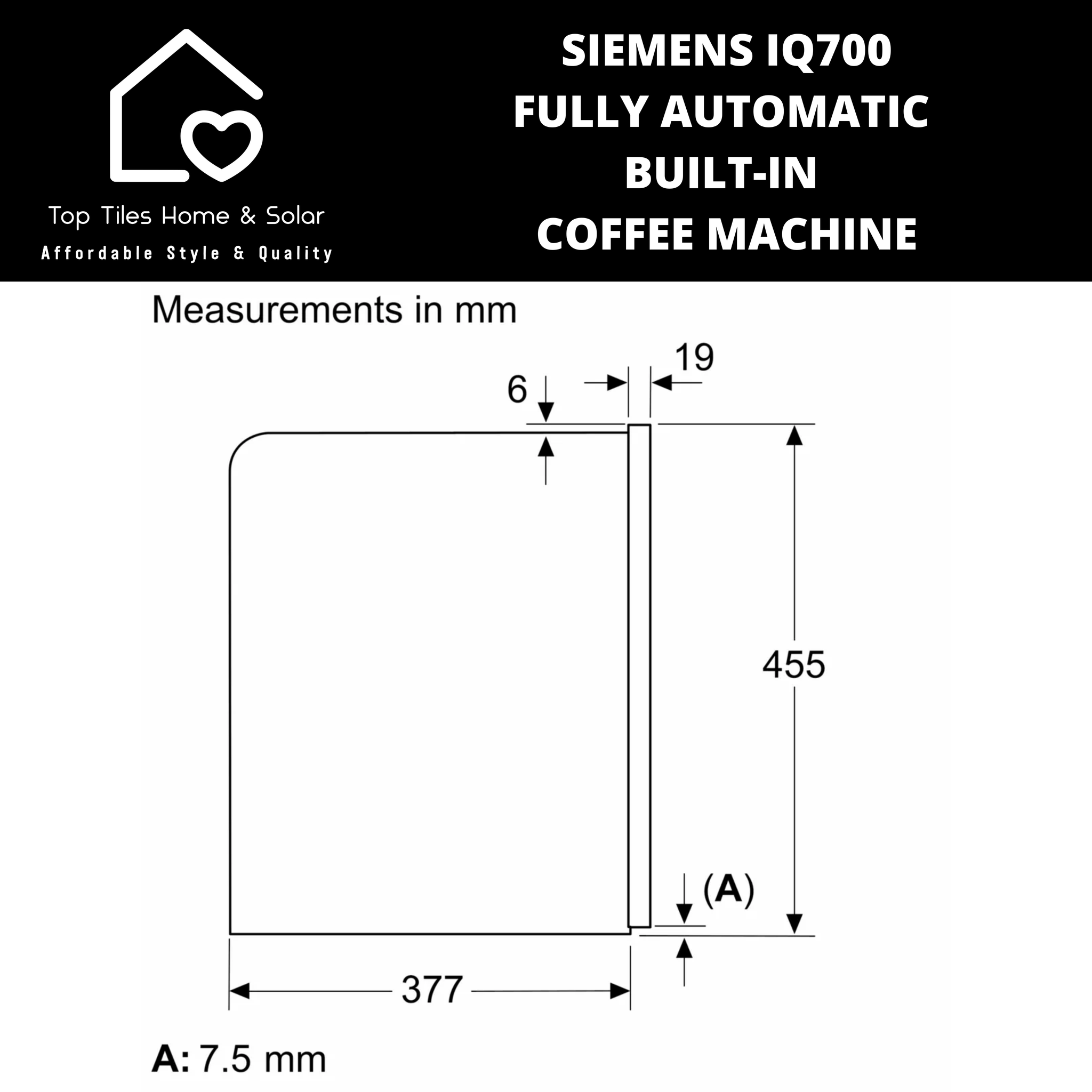 Siemens iQ700 - Fully Automatic Built-in Coffee Machine – Top