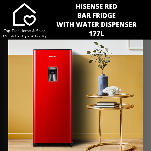 Hisense Red Bar Fridge with Water Dispenser - 177L