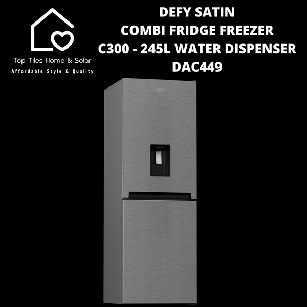 Defy Satin Combi Fridge Freezer C300 - 245L Water Dispenser DAC449