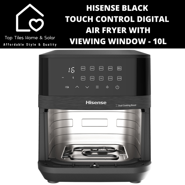 Hisense Black Touch Control Digital Air Fryer with Viewing Window - 10L