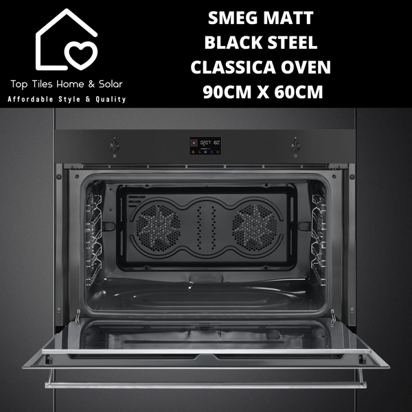 Smeg Matt Black Steel Classica Oven – 90cm x 60cm