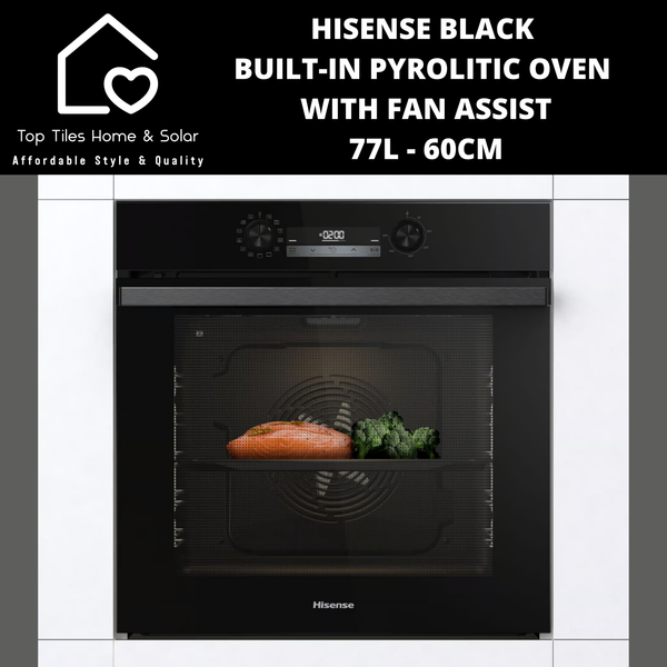 Hisense Black Built-in Pyrolitic Oven with Fan Assist 77L - 60cm